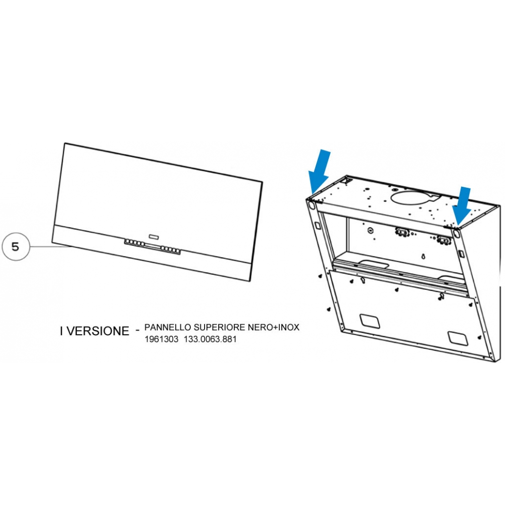 UPPER PANEL X 90 W/G BK FRK+F+COM. UPPER PANEL X 90 W/G BK FRK+F+COM.