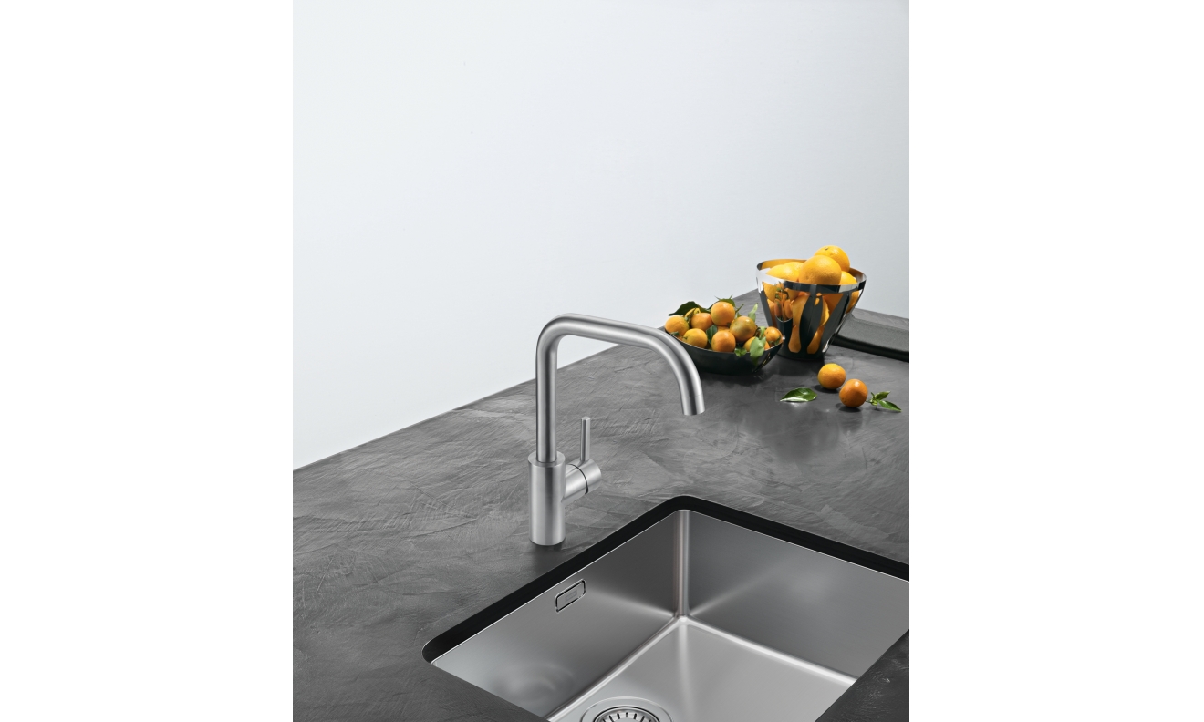 Robinet, Kubus , Goulot mobile, Acier in