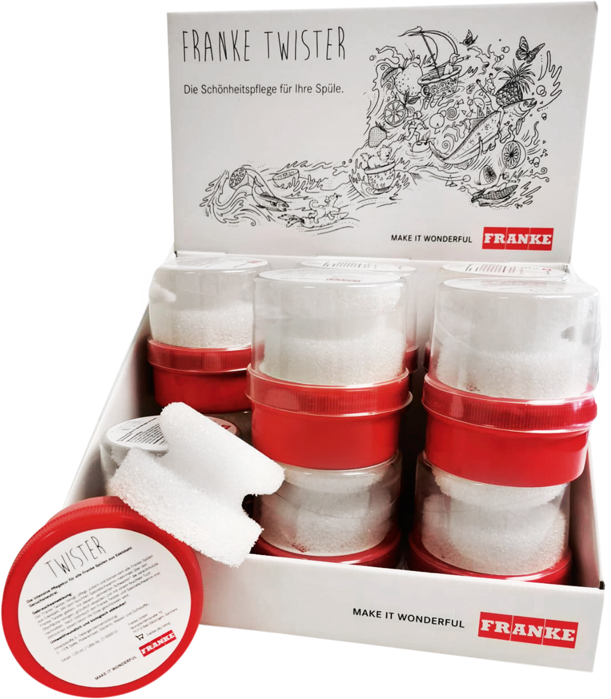 Twister-Aufsteller mit Schwamm 12x125ml
