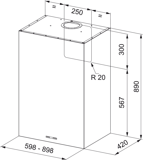 Abzugshaube FPL 906-P W XS 70H - CH