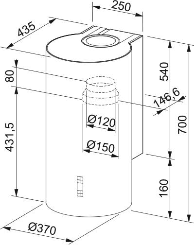 Abzugshaube FTU 3807-P XS 70 H