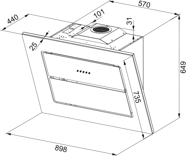 Abzugshaube FLS BK A90