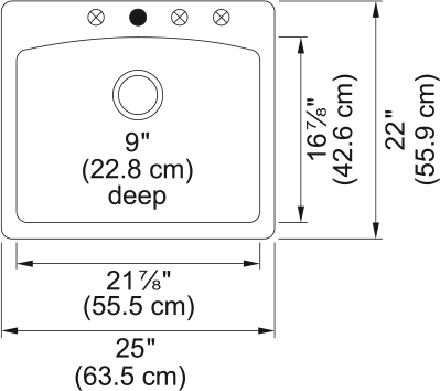 Ellipse Dual Mount Sink - ESOX25229-1