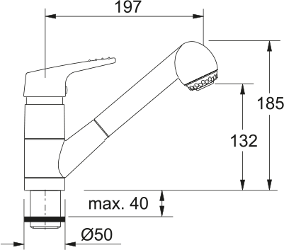 Arm 471-1 Brause Oben ND Chrom