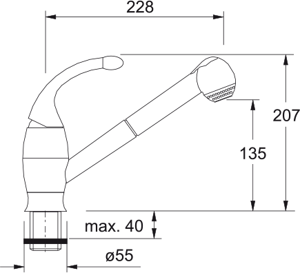 Arm. 680 Brause Oben HD Chrom