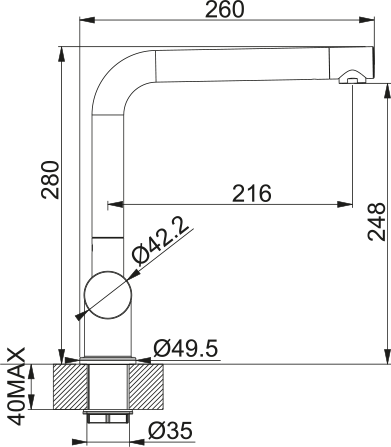 Rub Logik fisso laterale AP acciaio inox