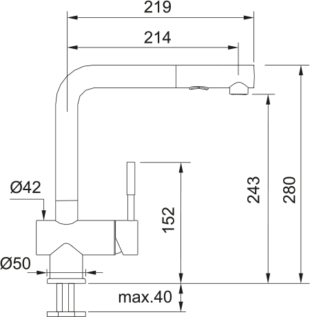 Arm 380-1 Brause HD Chrom