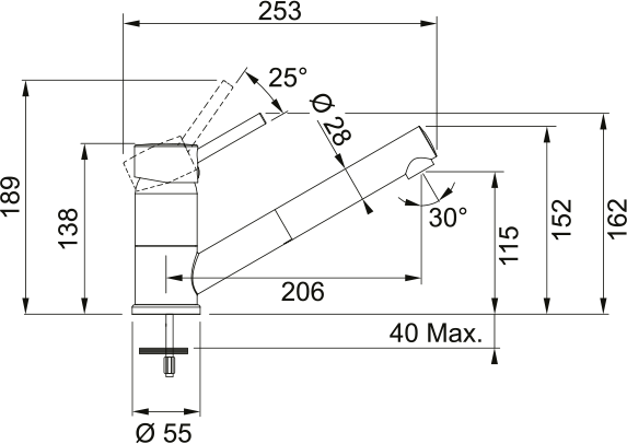 Bateria kuchenna Sinta pull-out