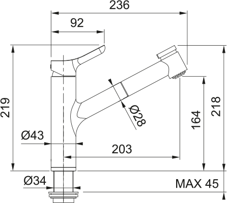 Arm Meos Brause Oben HD Chrom