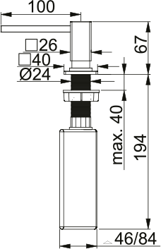 Spülmitteldispenser, Centinox, Edelstahl
