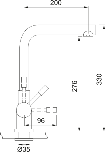 Heißwasserarmatur Mondial 4 in 1
