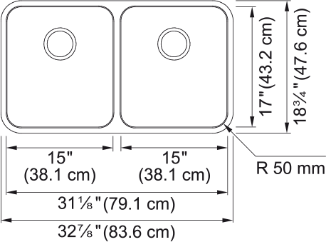 わどのすけ FRANKE Grande Undermount Sink - GDX12031-CA Stainless steel