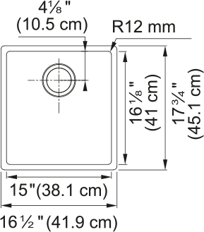 *KU－NA* FRANKE Cube Undermount Sink - CUX11015 Stainless steel