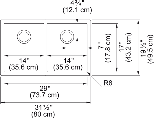 FRANKE Professional 2.0 Sink - PS2X120-14-14 Stainless steel