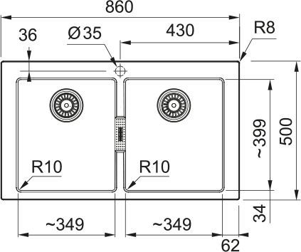 Franke Sirius 2.0 S2D 620-35-35 Tectonite | Zlewozmywak kuchenny