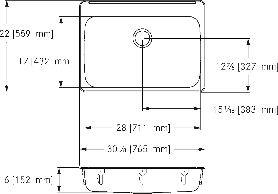 ALBS7806P-1 ADA Single topmount, 18 ga