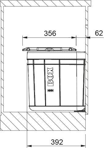 POUBELLE SORTER SOLO 600 1 BAC 40L