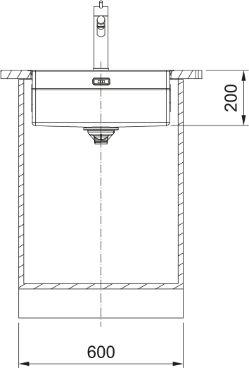 Évier Franke Bxx 110-50 – Bouchon Manuel – Inox Rectangulaire – Avec égouttoir – 540x540mm